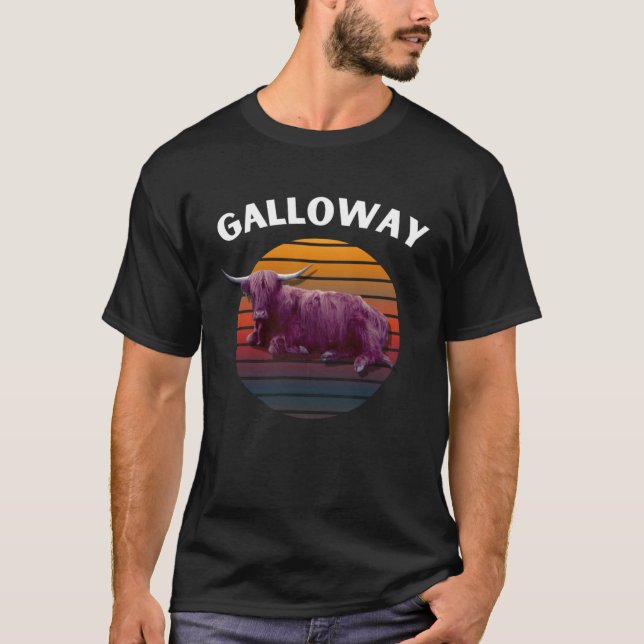 Camiseta Galloway Cow Retro for Men Women Kids (Anverso)
