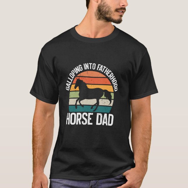 Camiseta Galopando hacia la paternidad Caballo Papá (Anverso)
