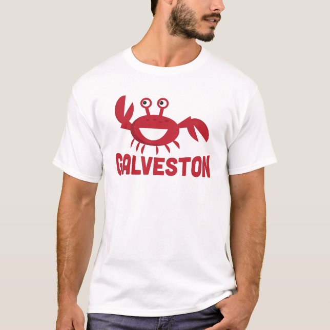 Camiseta Galveston - Cangrejo rojo divertido (Anverso)