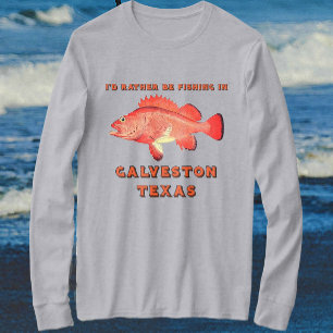 Camiseta Galveston Texas Prefiero pescar manga larga