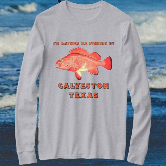 Camiseta Galveston Texas Prefiero pescar manga larga (Subido por el creador)