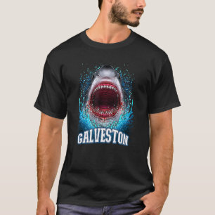 Camiseta Galveston Texas Vacation Great White Shark Beach T