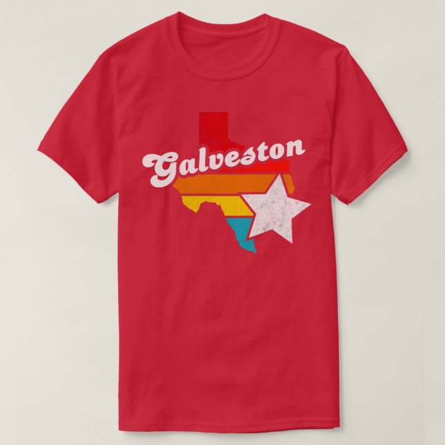 Camiseta Galveston Texas Vintage Distresres Souvenir 2 (Diseño del anverso)