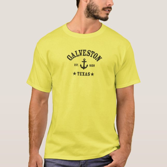 Camiseta GALVESTON TX Diseño Náutico W. Anchor (Anverso)