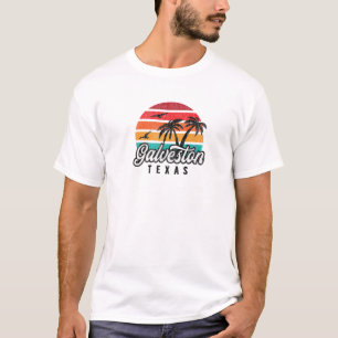 Camiseta GALVESTON TX, Galveston Texas Retro Sunset Design