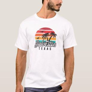 Camiseta GALVESTON TX, Galveston Texas Retro Sunset Design