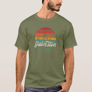 Camiseta GALVESTON TX, Galveston Texas Retro Sunset Design