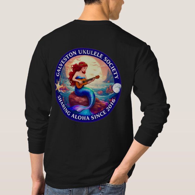 Camiseta Galveston Ukulele Society Mermaid Shirt LS Men’s  (Reverso)