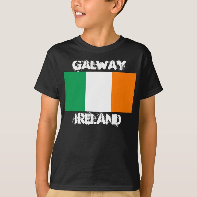 Camiseta Galway, Irlanda con la bandera irlandesa (Anverso)