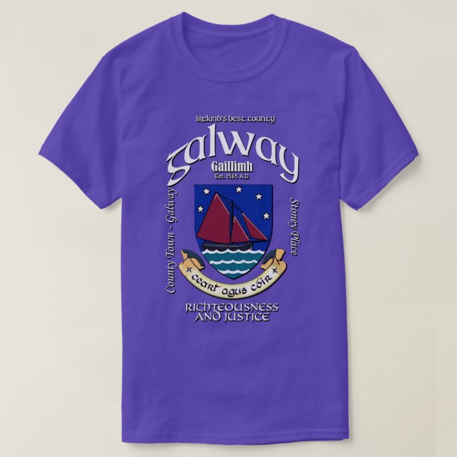 Camiseta Galway Irlanda Escudo irlandés Escudo de armas (Diseño del anverso)