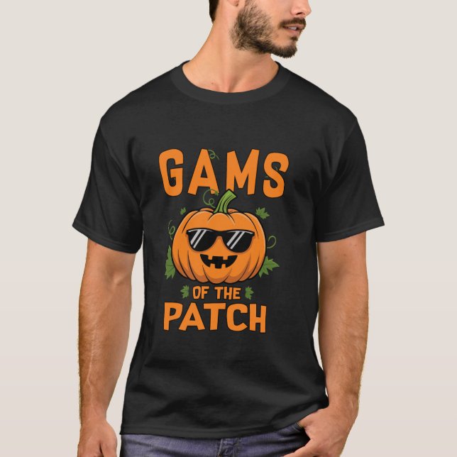 Camiseta Gamas de calabaza de la familia de parches Hallowe (Anverso)