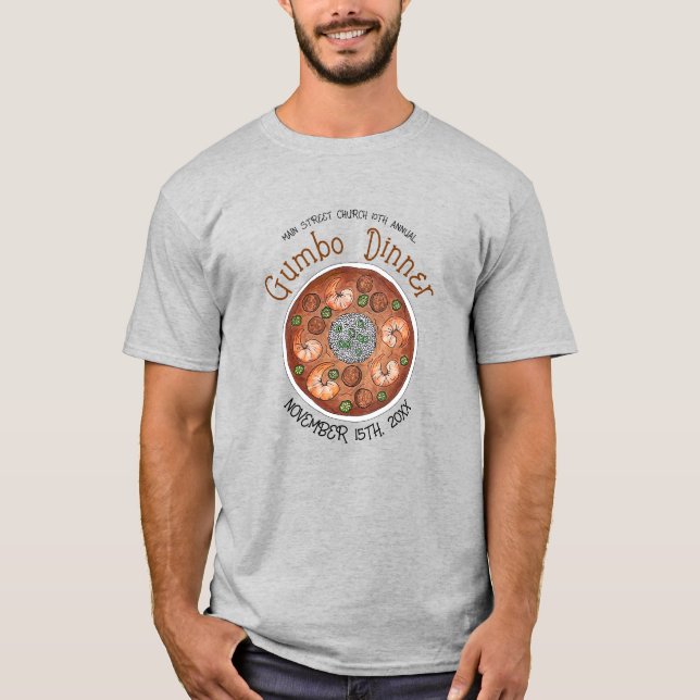 Camiseta Gambas Gumbo Stew Louisiana LA Nueva Orleans Food (Anverso)
