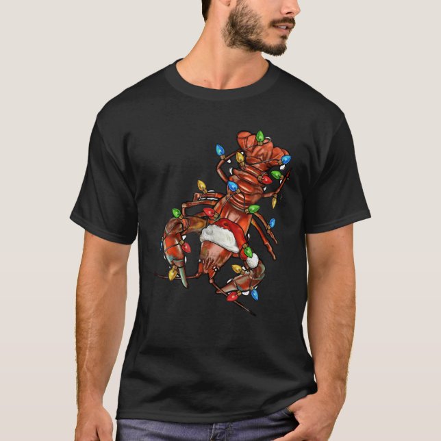 Camiseta Gambas Lover Santa Hat Navidades Luces Familia M (Anverso)
