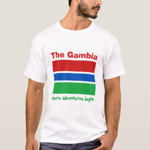 Camiseta Gambia Bandera + Mapa + Texto