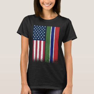 Camiseta Gambia: Banderas gambianas-norteamericanas orgullo