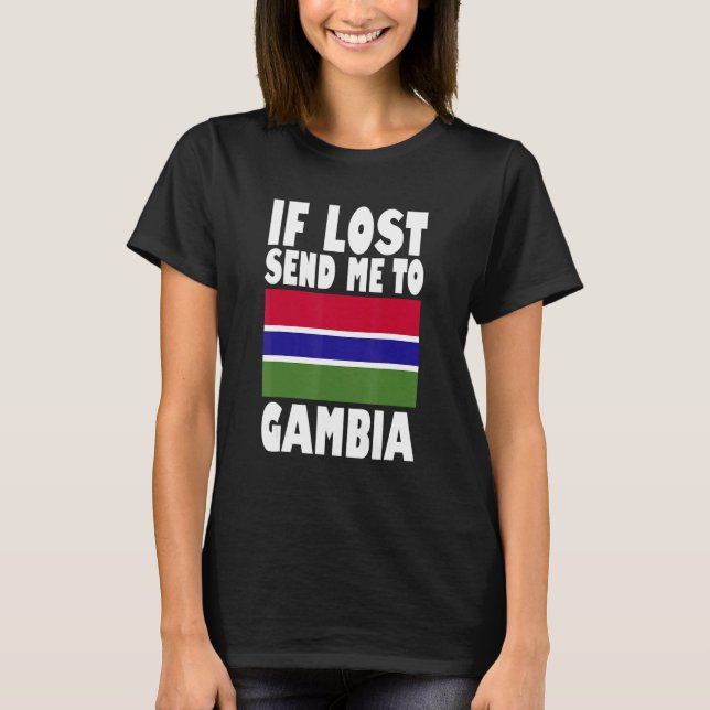Camiseta Gambia Flag Design  If lost send me to Gambia (Anverso)