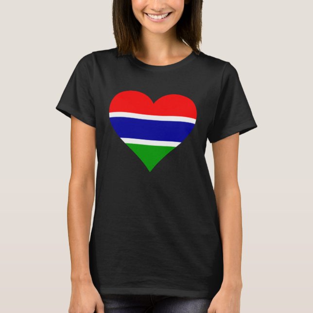 Camiseta Gambia Flag Heart Gambia Gifts Love Gambia (Anverso)