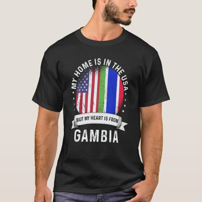 Camiseta Gambian American Patriot Grown Proud Home USA Flag (Anverso)