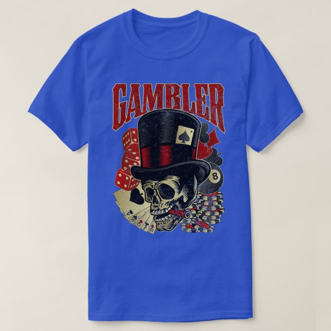 Camiseta Gambler skull (Diseño del anverso)