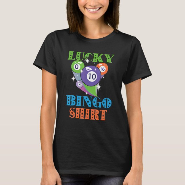 Camiseta Gambling Charm Bingo Ganador Bingo Balls Lucky Bin (Anverso)