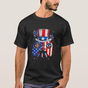 Camiseta Game Controller American Flag Men Patriotic 4th Of