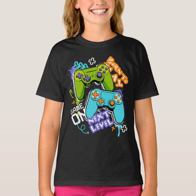 Camiseta Game controllers Graffiti  Gaming Born To Play  (Anverso)