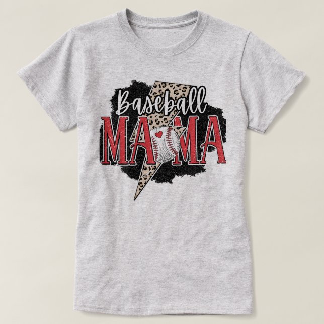 Camiseta Game Day Baseball Mom Tee - Baseball Graphic Tee (Diseño del anverso)