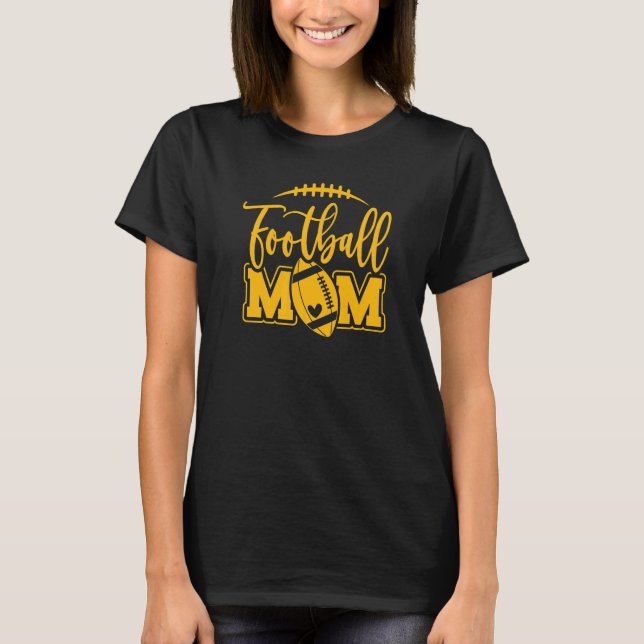 Camiseta Game Day Black and Yellow High School Football Foo (Anverso)