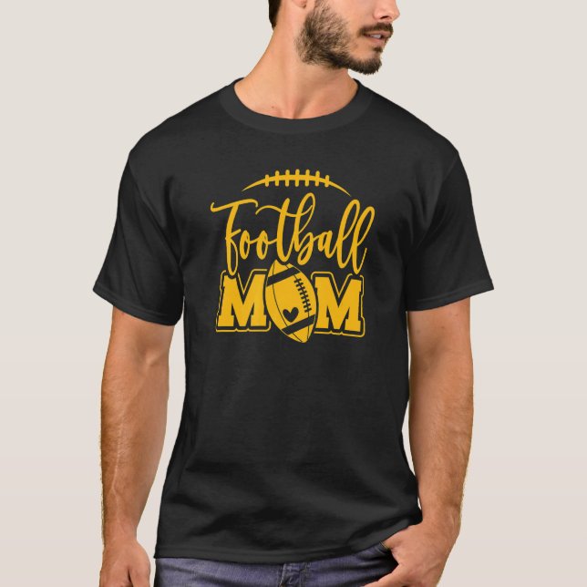 Camiseta Game Day Black and Yellow High School Football Foo (Anverso)