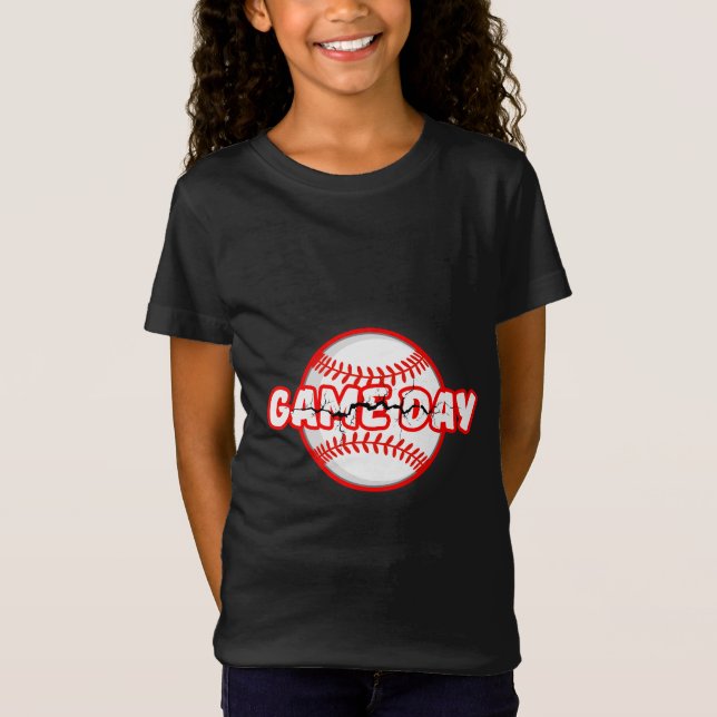 Camiseta Game Day Cracked Baseball Sports Graphic (Anverso)