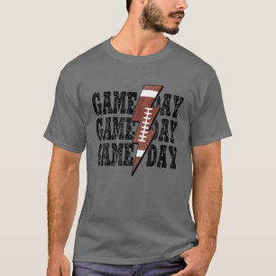 Camiseta Game Day Football Season Lightning Bolt Funny Foot