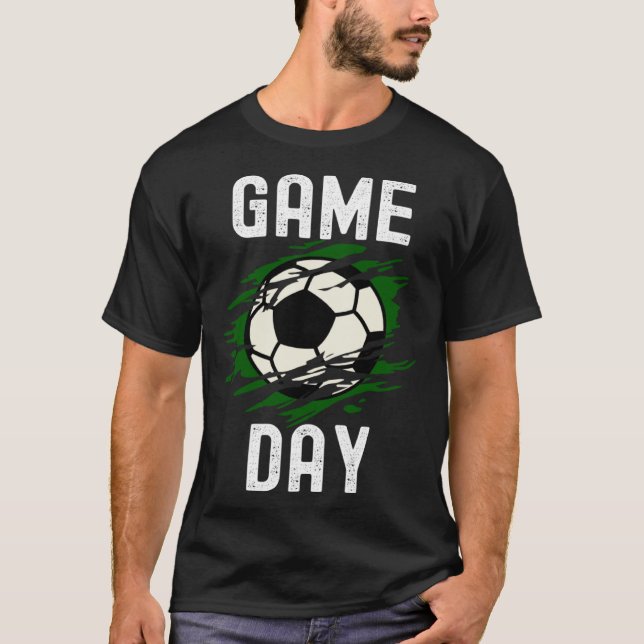 Camiseta Game Day Soccer Football  Quotes Family Costume (Anverso)