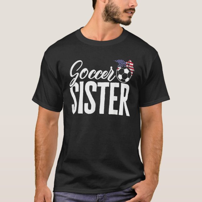 Camiseta Game day Soccer Sister Support Soccer Player Ball  (Anverso)