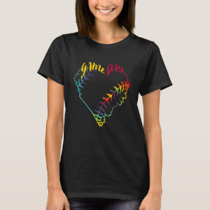 Camiseta Game Day Tie Dye Softball Heartball Softball Baseb