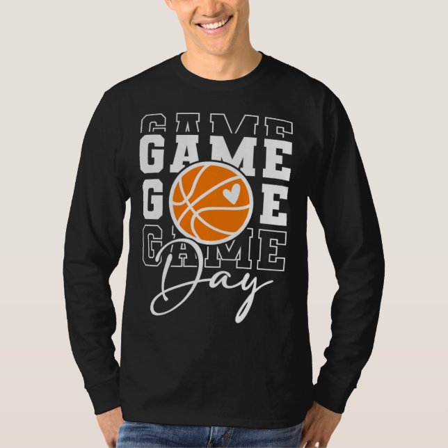 Camiseta Game Day Vibes Basketball Fan Mom Grandma Auntie M (Anverso)
