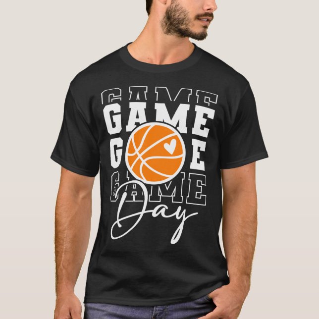 Camiseta Game Day Vibes Basketball Fan Mom Grandma Auntie M (Anverso)