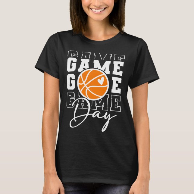 Camiseta Game Day Vibes Basketball Fan Mom Grandma Auntie M (Anverso)