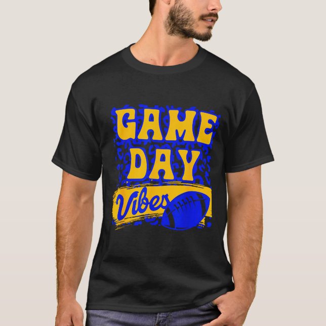 Camiseta Game Day Vibes Football Season Football Blue Gold  (Anverso)