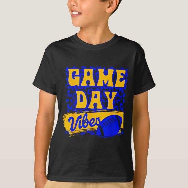 Camiseta Game Day Vibes Football Season Football Blue Gold  (Anverso)