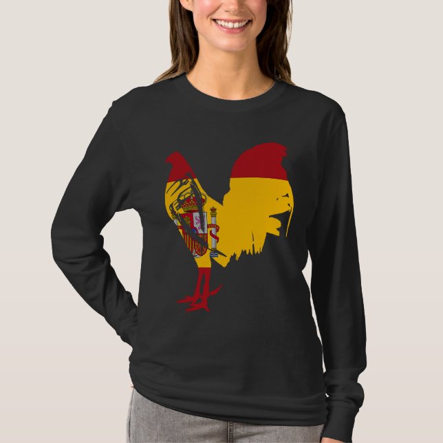 Camiseta Game fowl Spain Spanish flag gaff rooster Gamefowl (Anverso)