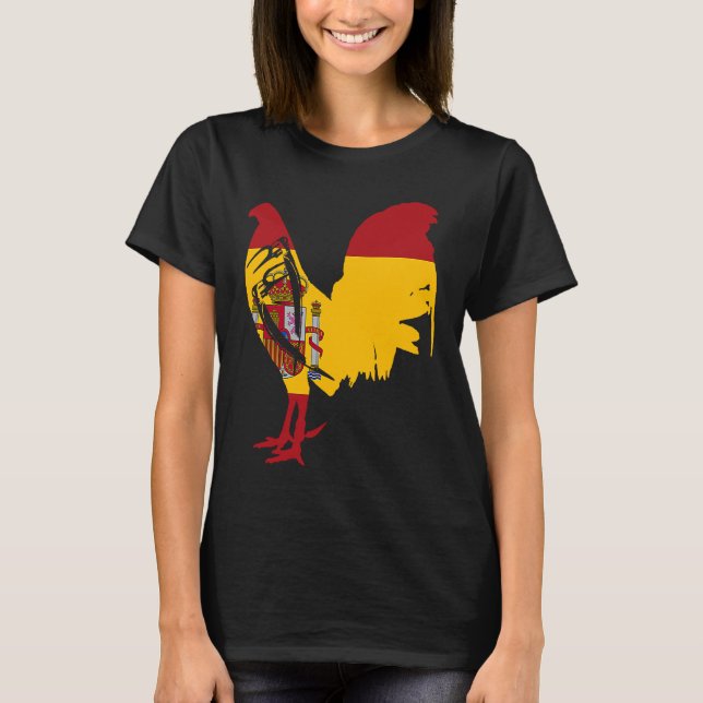 Camiseta Game fowl Spain Spanish flag gaff rooster Gamefowl (Anverso)