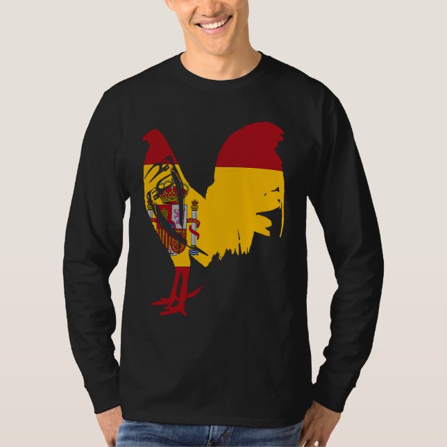 Camiseta Game fowl Spain Spanish flag gaff rooster Gamefowl (Anverso)