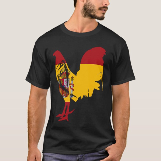 Camiseta Game fowl Spain Spanish flag gaff rooster Gamefowl (Anverso)