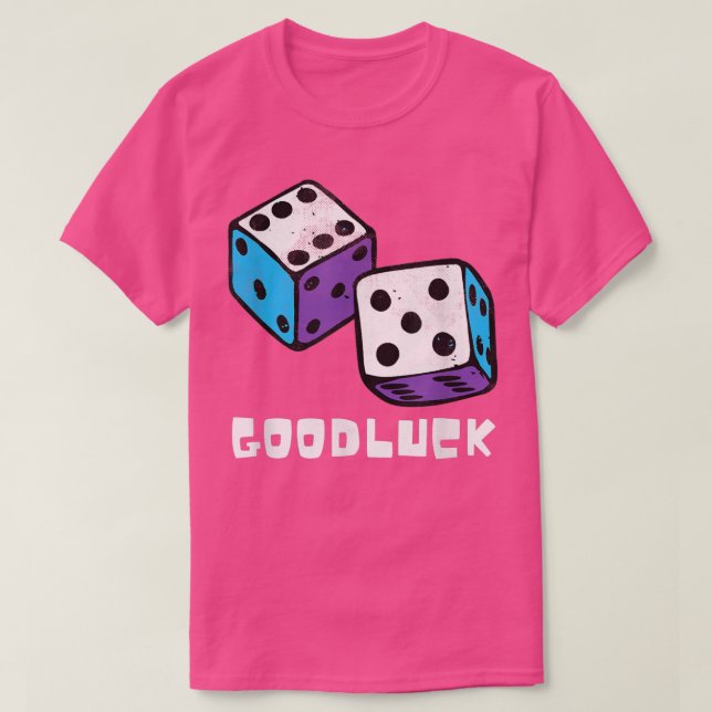 Camiseta Game Night Party Casino Games Retro Good Luck Dice (Diseño del anverso)