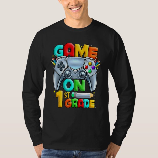Camiseta Game On 1st Grade Back To School 1st Grade Level U (Anverso)
