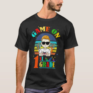 Camiseta Game On 1st Grade Back To School Gamer Funny First