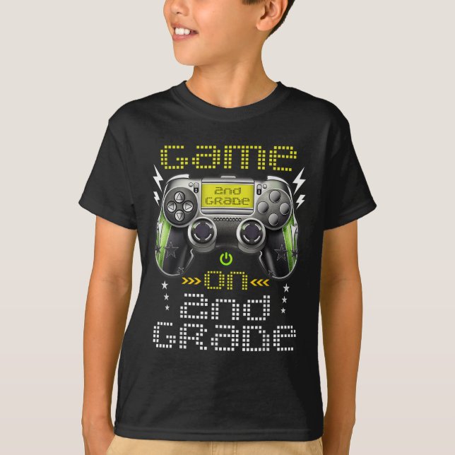 Camiseta Game On 2nd Grade Back To School For Kids Girls Bo (Anverso)