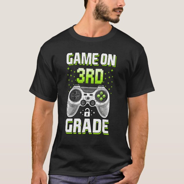 Camiseta Game On 3rd Grade   Gamer Kids Boys Back To School (Anverso)