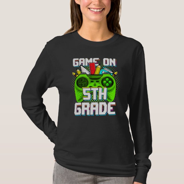 Camiseta Game On 5th Grade Video Game Boys Back To School F (Anverso)