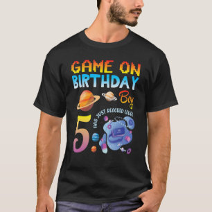 Camiseta Game On My Birthday Gamer Boy Has Just Reached Lev